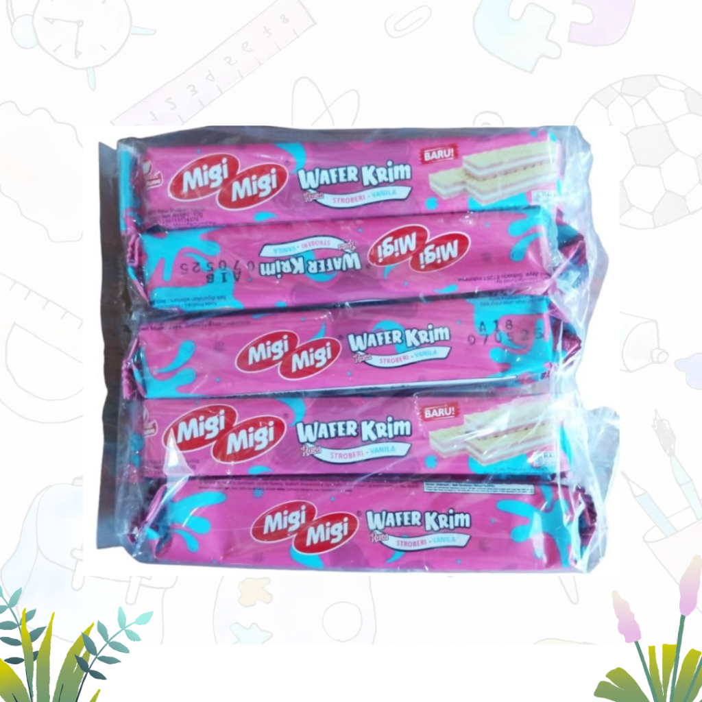 

MIGI MIGI Wafer dengan Krim rasa Stroberi 10x10gr (Pack)