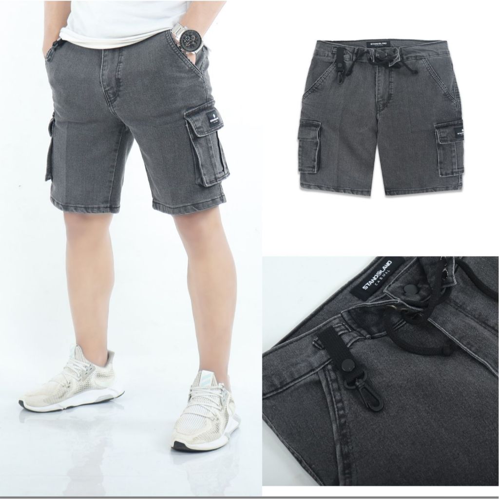StandLand X Forwardsystem CELANA PENDEK JEANS CARGO Sandwash. PENDEK JEANS 1 Lanz