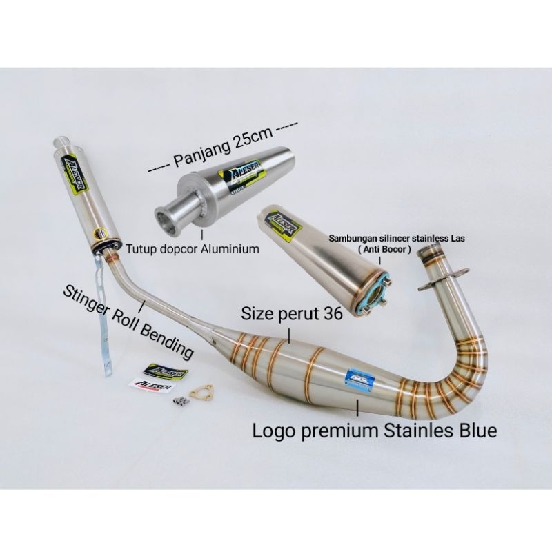 Knalpot Rx King Rx Special Kolong PDK Repsol Stainless dopcor Original ALESER EXHAUST Suara Garing M