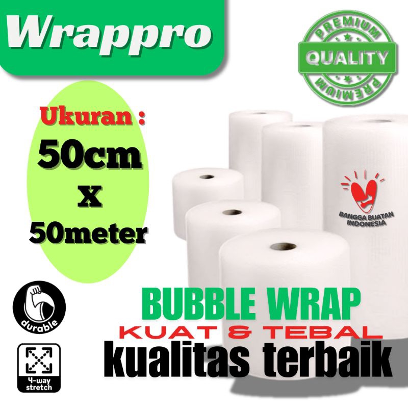 

Plastik Packing Bubble Wrap 50cmx50m / Bubble Wrapp Roll