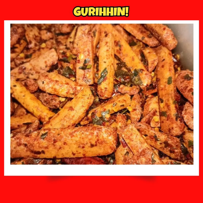 

Basreng pedas daun jeruk.