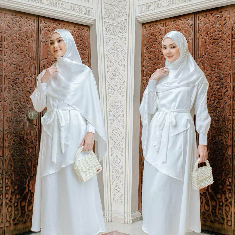 Nadira dress putih melayu gamis putih by myjilbab