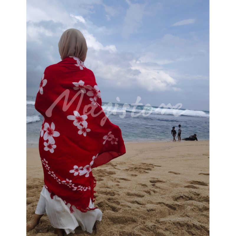 Kain Pantai Lukis Bunga 165x120