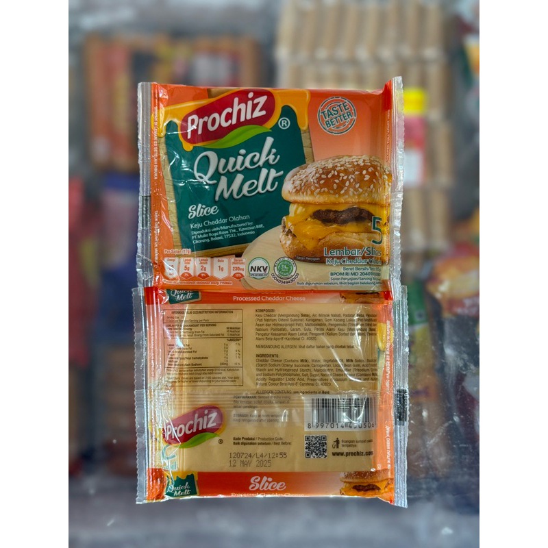 

Keju PROCHIZ Quick Melt Slice isi 5 / Keju Prochiz Cepat Leleh