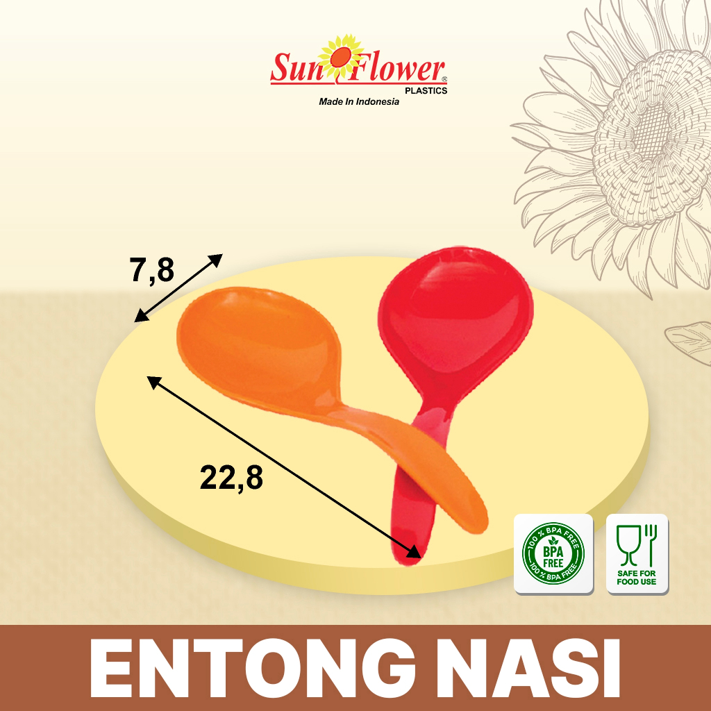 ENTONG NASI SunFlower/Entong Nasi Plastik / Entong Nasi Tebal / Entong Nasi Murah