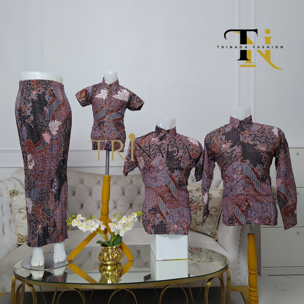 VL Trinada Fashion (Aurel Lilac): Batik Set Keluarga / Batik Couple/ Batik Anak/Rok Batik/Batik