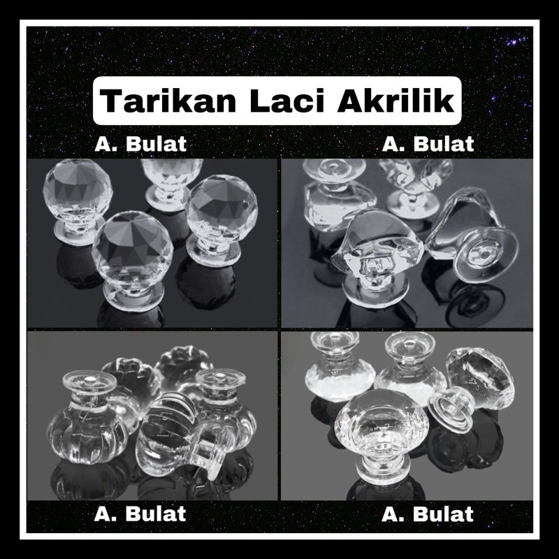 TARIKAN LACI AKRILIK / Handle Box Akrilik / Transparan / Bening