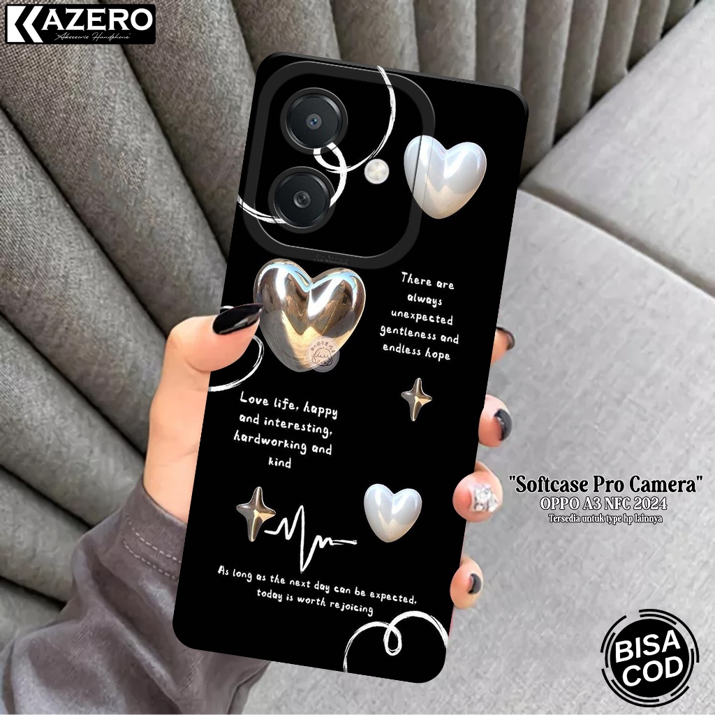 KAZERO Softcase OPPO A3 NFC 2024 Fashion Case Aesthetc Case OPPO A3 NFC 2024 Silikon Pro Camera Kesi