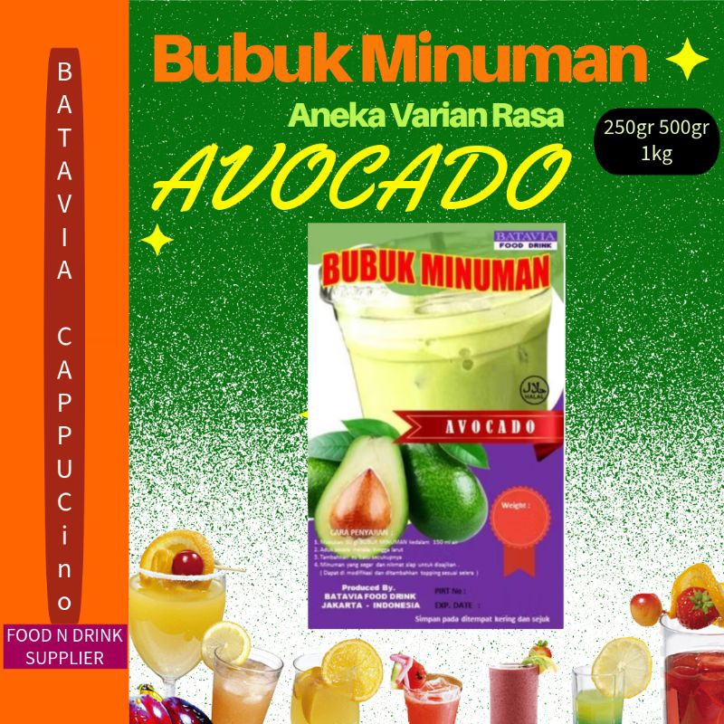 

Grosir Bubuk Minuman Avocado 250gr 500gr 1kg Bubuk Minuman Instan Avocado