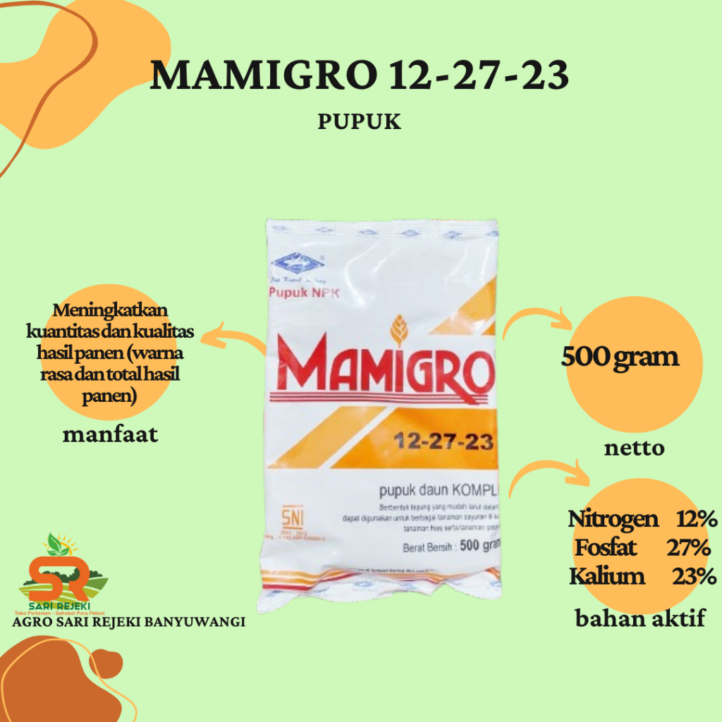 MAMIGRO 12-27-23 500gram  PUPUK NPK