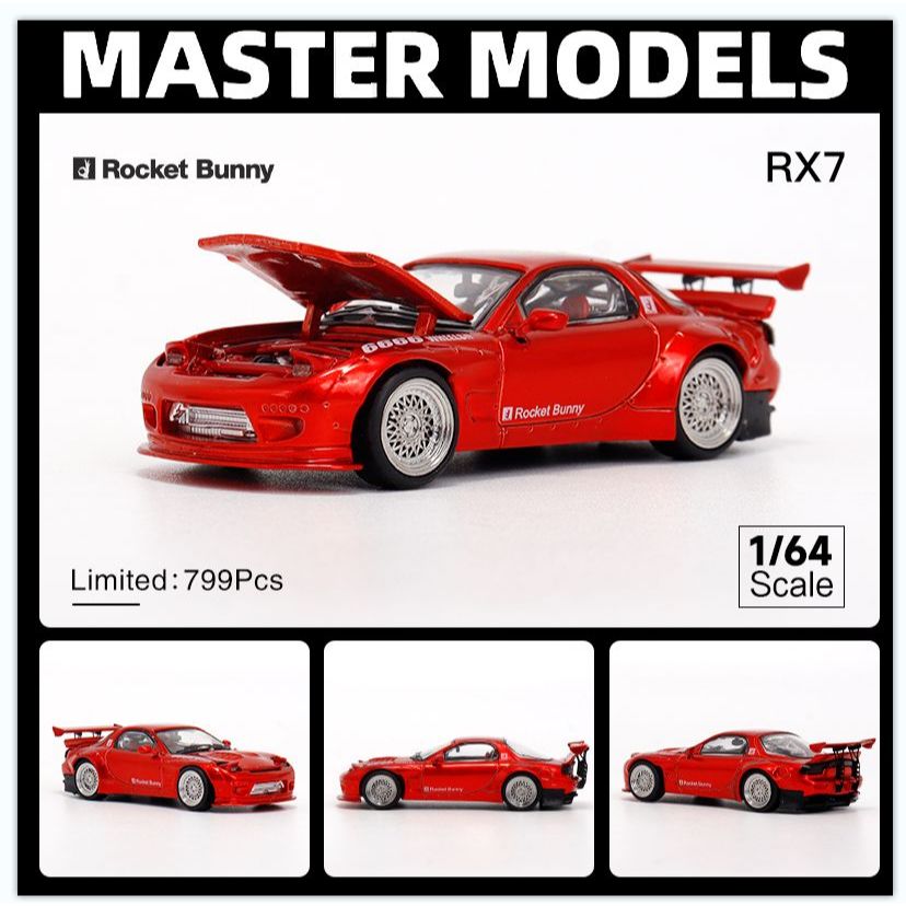 Master64153 - Master Models 1/64 Mazda RX-7 Rocket Rabbit - Transparent red