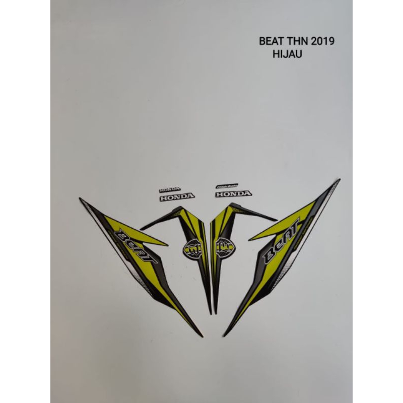 Sticker motor Beat Tahun 2019 Hijau