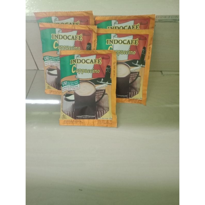 

indocafe cappuccino, kopi instan, d minum panas enak minum pake juga enak, 10pcs
