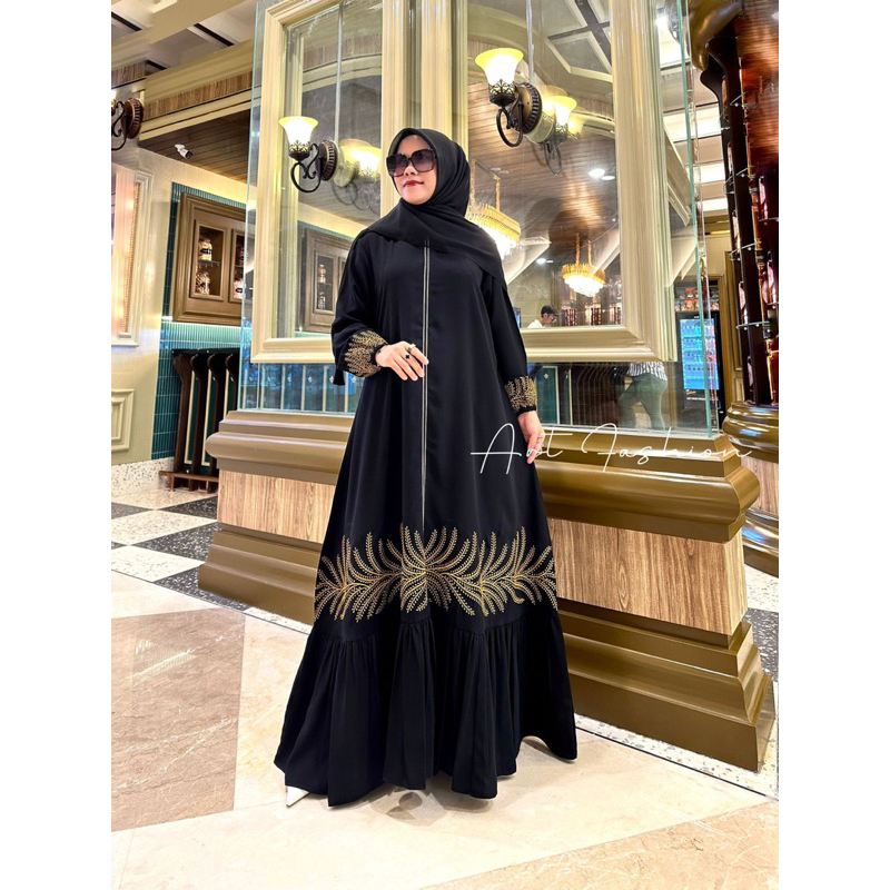 RJ3 Abaya hitam bordir turkey abaya umroh Jumbo