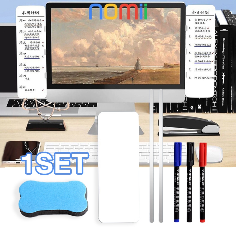 

1SET Erase Magnetic Monitor Message Memo Board For Sticky Notes Tabs Phones PC Screen Computer Monitors Side Panel Planner