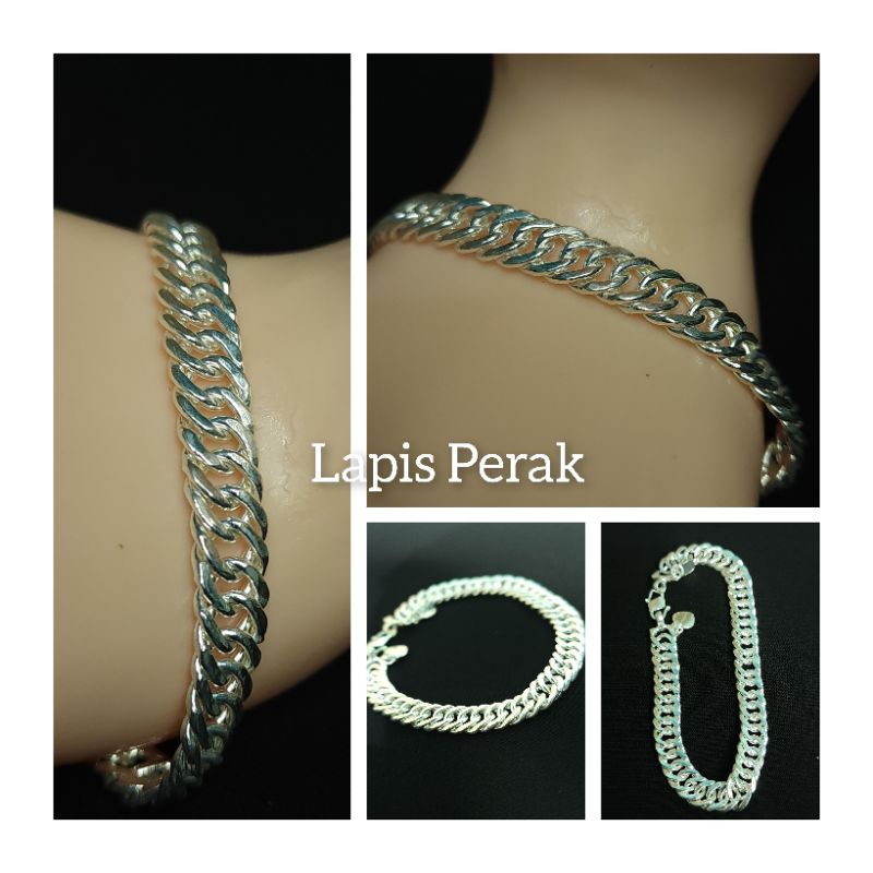 Gelang Rantai Lipan Berlapis Perak / Aksesoris Perhiasan Gelang / Gelang Rantai/Silver plated