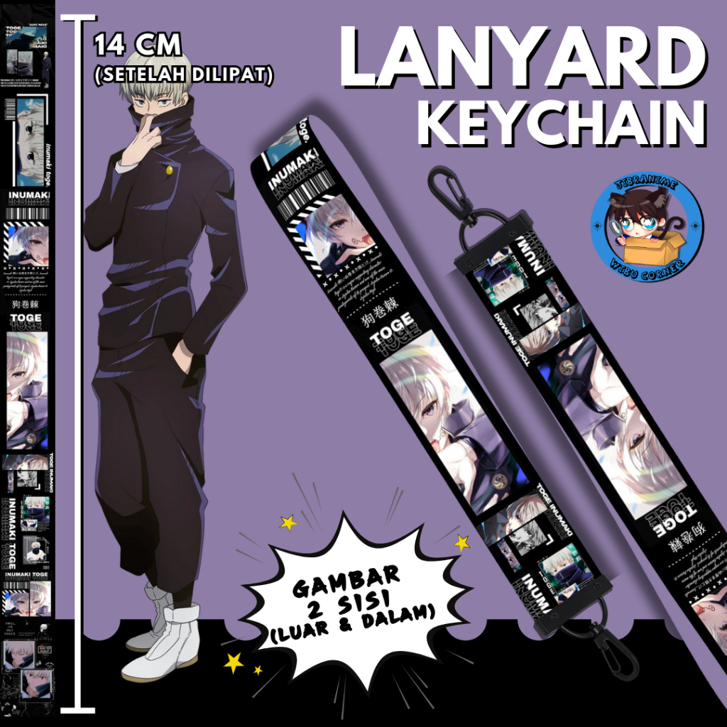 

Lanyard Strap Anime 2 Sisi / Inumaki Jujutsu Kaisen / Lanyard Custom Suka Suka / Gantungan kunci layard keychain