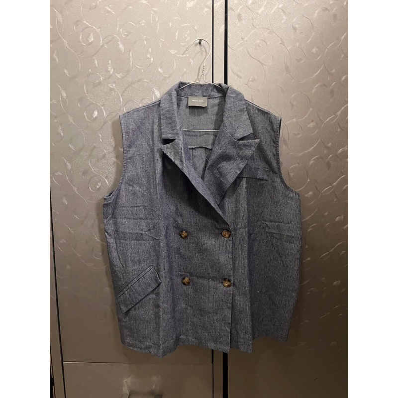 PRELOVED Outer Vest Blue THIS IS APRIL