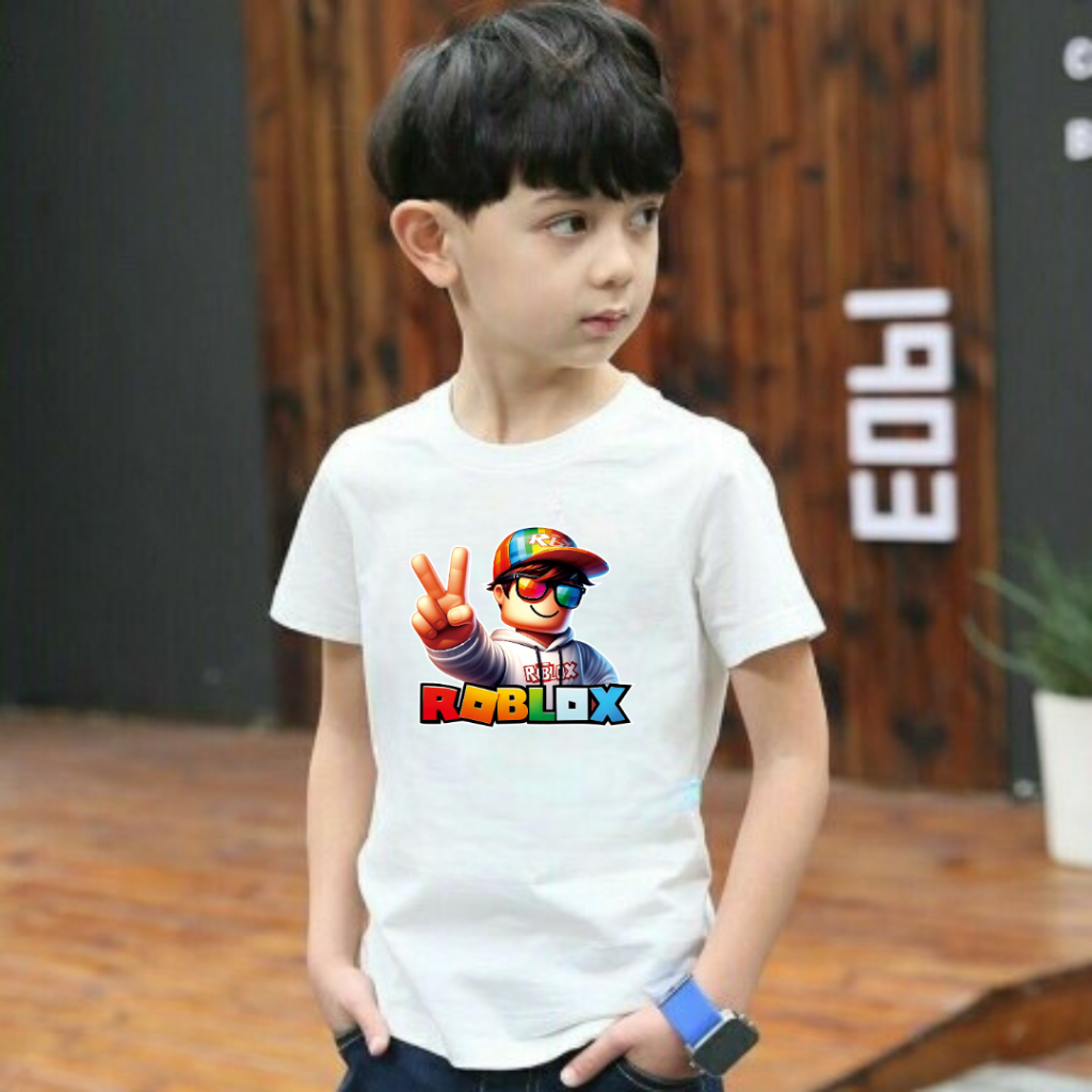 J & E FASHION - Baju Kaos Roblox Anak Laki-laki Cowok Dan ABG Remaja Kekinian Keren Usia 2-16 Tahun
