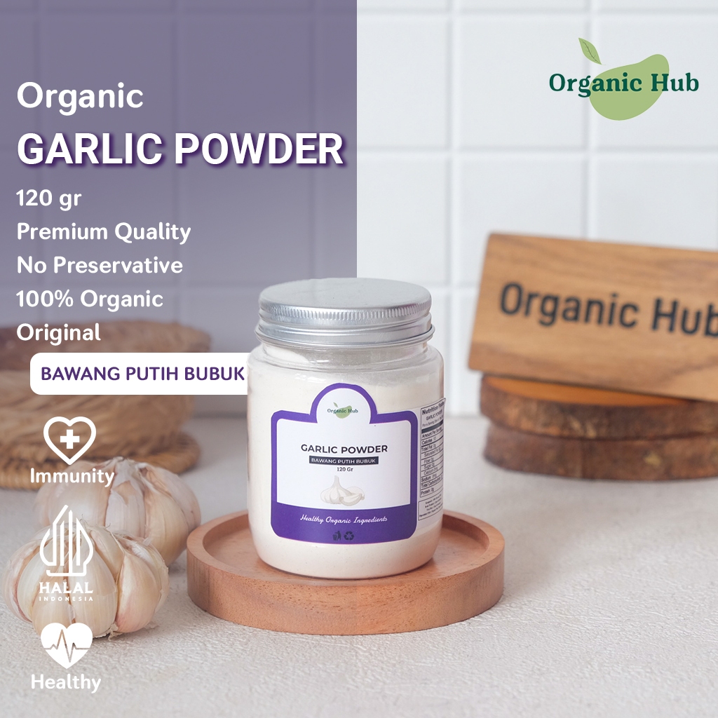 

Organic Hub Garlic Powder 100% Original Organik Premium Quality Bumbu Masak Dapur 120 gr