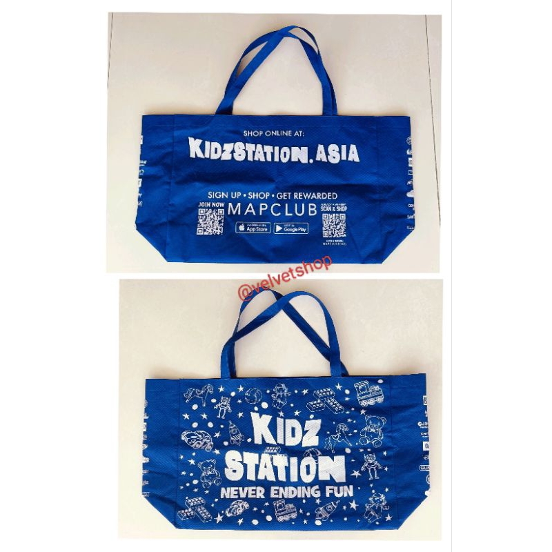 Tote bag shopping bag tas belanja spunbond Kidz Station original reuseable tanpa serutan