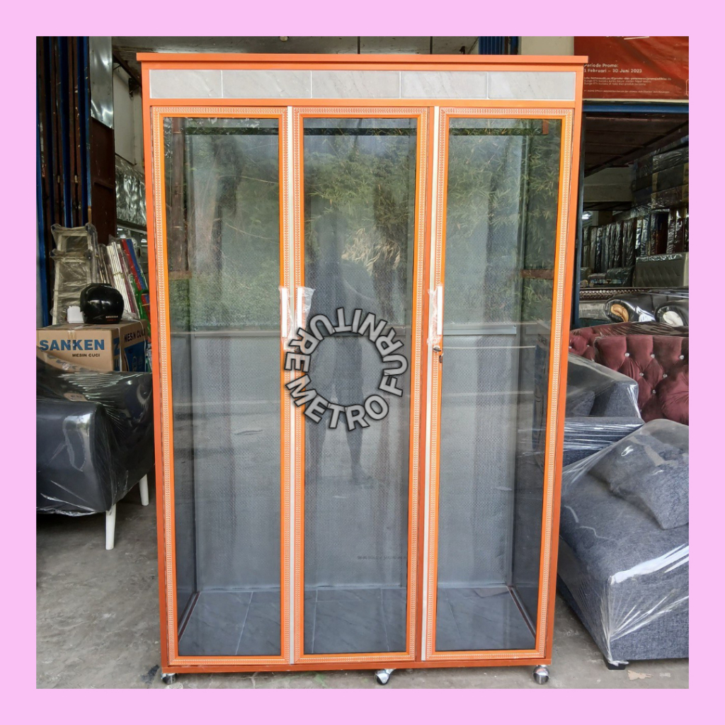 LEMARI PAKAIAN FULL GANTUNG LEMARI GAMIS ALUMUNIUM LEMARI PAKAIAN GAMIS ALUMUNIUM FREE ONGKIR SERANG