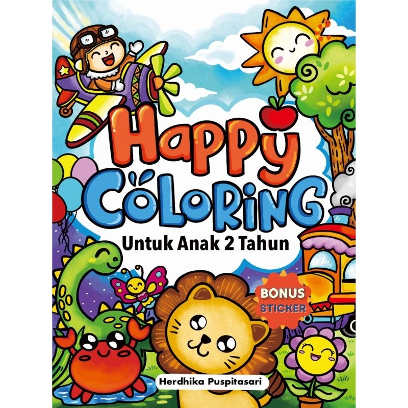 BUKU ANAK HAPPY COLOURING UNTUK ANAK 2 TAHUN