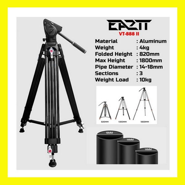 EA2TT VT-888 II VT888 II PROFESSIONAL VIDEO TRIPOD