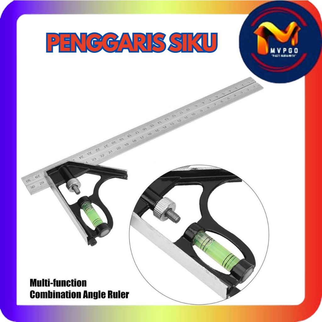 

MVPGO - MISTAR PENGGARIS SIKU DENGAN WATERPASS 305MM