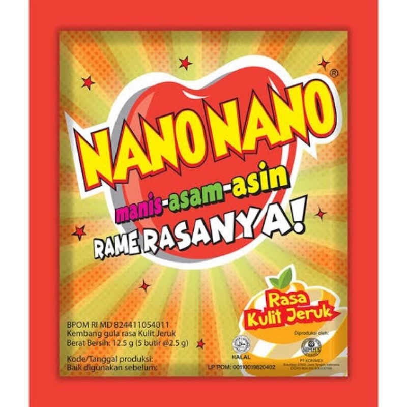 

Permen Nano-Nano Rasa Kulit Jeruk 1 sachet (isi 5 pcs)