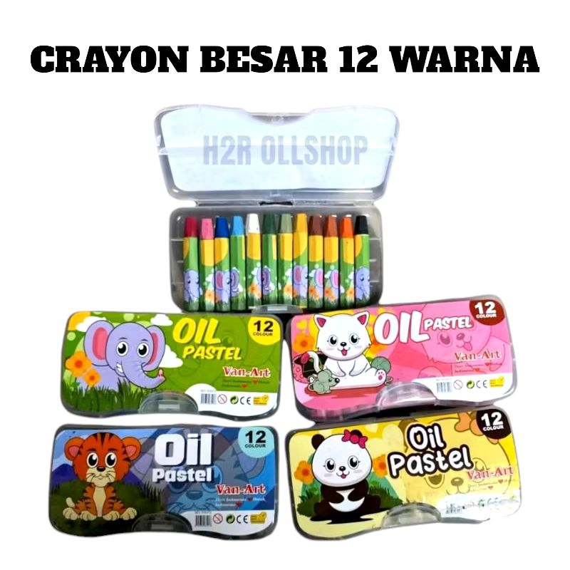 

Crayon Besar/Crayon Oil Pastel 12 Warna Van Art/Krayon