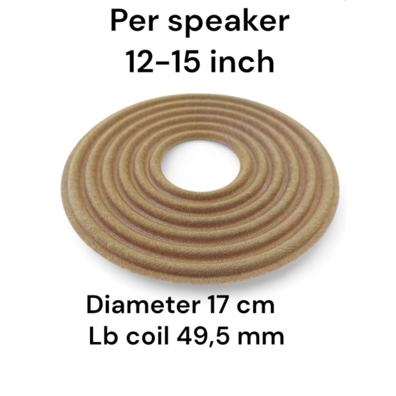 demper damper pir per membran speaker 10 12 15 inch diameter 17 cm lubang coil 49,5 mm
