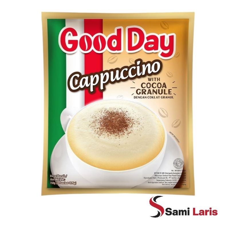 

Kopi GOOD DAY CAPUCCINO 25gr Isi 10 Pcs