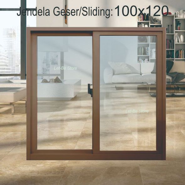 (KJS) Kusen Jendela Sliding Geser  Aluminium T100xL100 /  T100xL120 / T100xL150