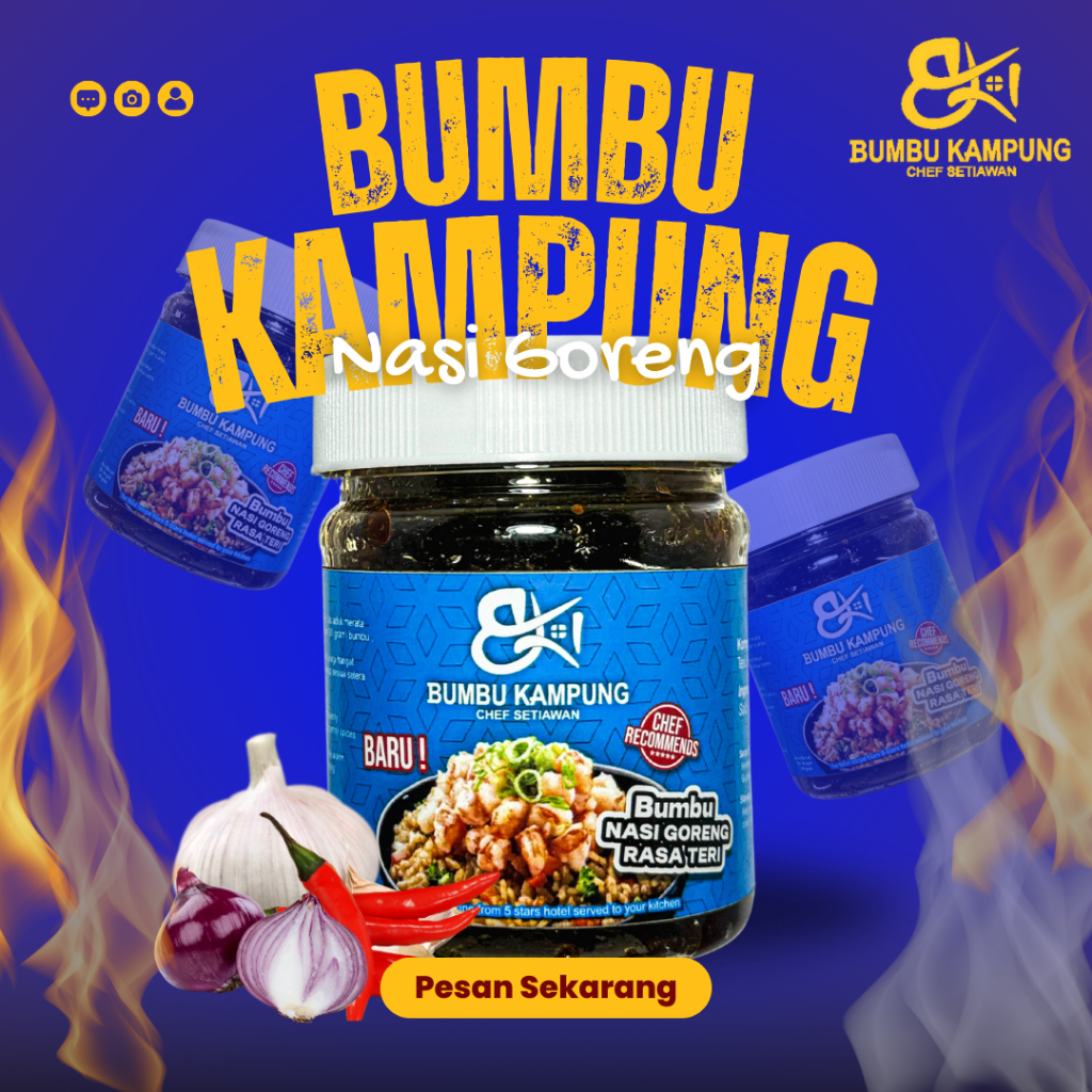 

Bumbu Nasi Goreng Bumbu Kampung Rasa Teri Asli Instant Tanpa Pengawet Halal 100 Gram