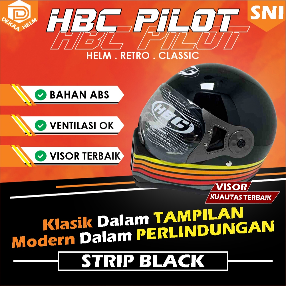 HELM HELEM HLEM HLM HELMET MOTOR CAKIL HBC PILOT MOTIF RETRO CLASSIC KLASIK MURAH TERBARU BERKUALITA