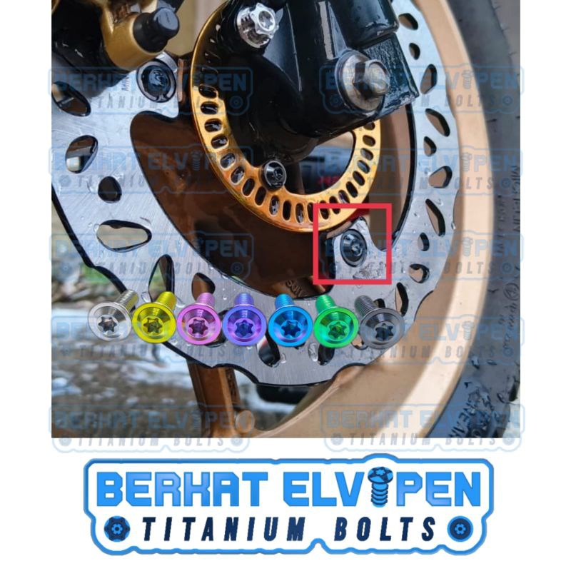 Paket Baut Titanium Cakram Depan Belakang Vario 160 Pcx 150 Stylo 160