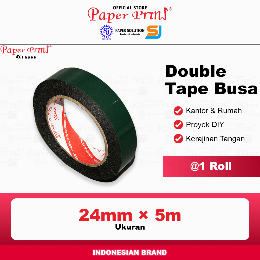 

Double Tape Foam Busa 1 inch Paperpryns 24mm x 5m (@1 Roll)