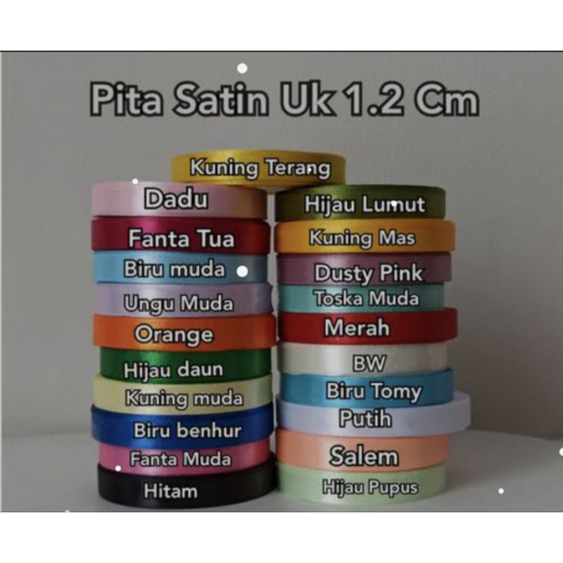 

Pita satin ukuran 1,2 cm