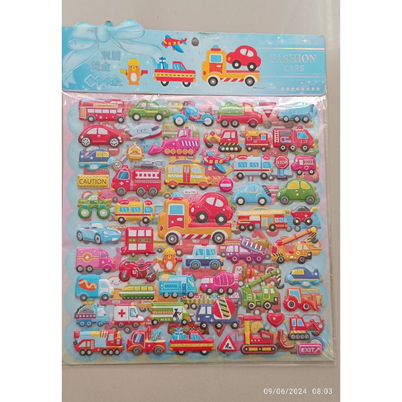 

ISI 2 Jumbo Stiker Timbul KENDARAAN 29x29cm