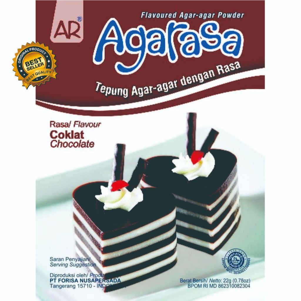 

AGARASA Coklat Tepung agar pudding Chocolate 22gr ekonomis / AGARASA NUTRIJELL 22 GR