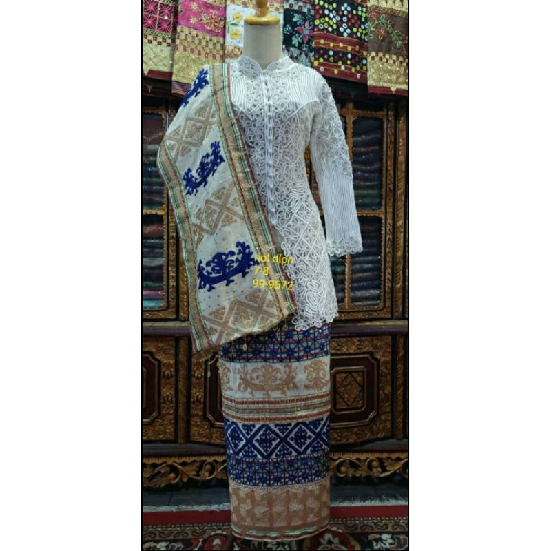 kebaya sulam usus lampung kebaya akad penganten putih payet dan songket tapis