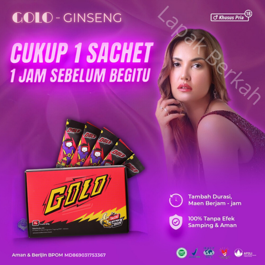 

GOLO GINSENG OFFICIAL | MINUMAN BOTANICAL SUPLEMENT PRIA HERBAL SERBUK RASA MADU / PISANG BPOM HALAL