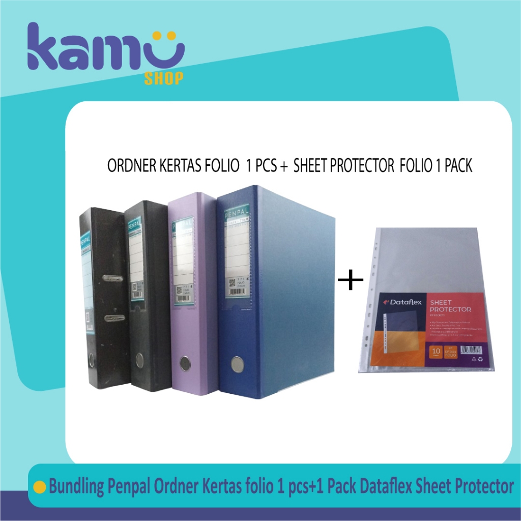 

Bundling Penpal Ordner Kertas folio 1 pcs [771] + 1 Pack Dataflex Sheet Protector