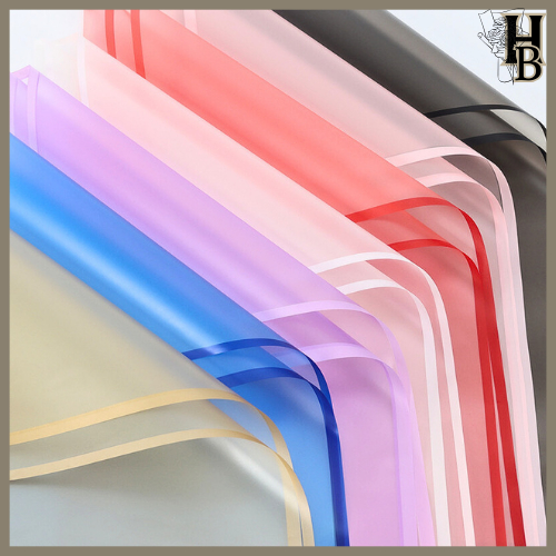 

20 LEMBAR Flower Wrapping Paper Transparan List Kertas Buket Bunga Korea Cellophane KB05