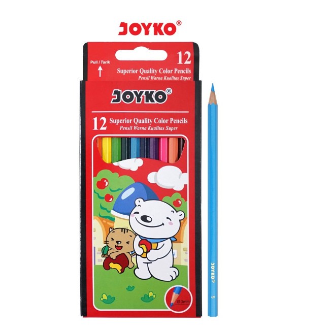 

Joyko Pensil Warna Superior Quality Color Pencils Hexagonal Grip PB - 12Warna CP-12PB