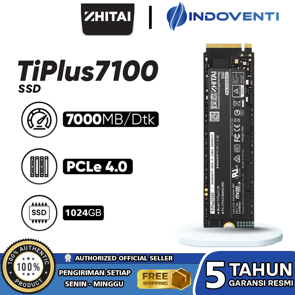 ZHITAI TiPlus7100 1024GB 2048GB 4096GB M.2 1TB 2TB 4TB Untuk PS5 Notebook Desktop SSD M2 Solid State