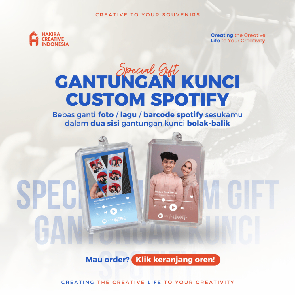 GANTUNGAN KUNCI CUSTOM SPOTIFY | GANTUNGAN KUNCI AKRILIK | GANCI SPOTIFY | GANCI CUSTOM | GANCI LUCU