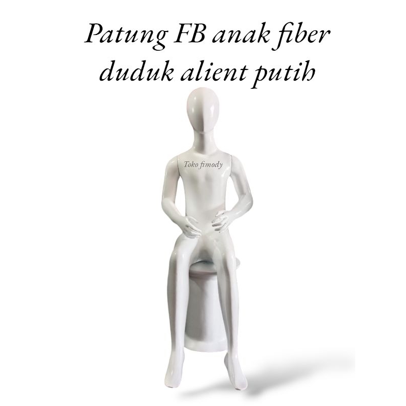 Manekin / Patung Full Body Anak Duduk Alient Putih