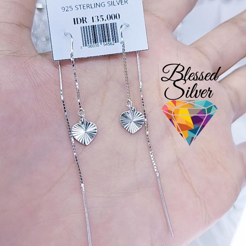 ANTING PERAK ASLI 925 LAPIS EMAS MODEL RUMBAI